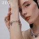 ZENGLIU designer patchwork 925 silver letter pendant bracelet for women autumn and winter DIY beaded accessories light luxury niche