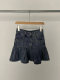 European and American street trend retro old female style anti -walking high -waisted denim skirt short skirt
