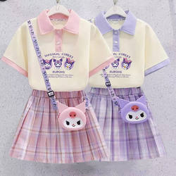 Kuromi Skirt Girls Summer 2025 New Kidsren's Polo Dress Girls Summer Short-Sleeved Jk Suit