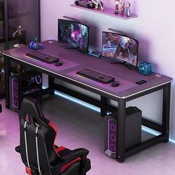 Double Computer Desk Carbon Fiber Desktop Small Table Home Study Table Bedroom Office Desk Simple Gaming Desk