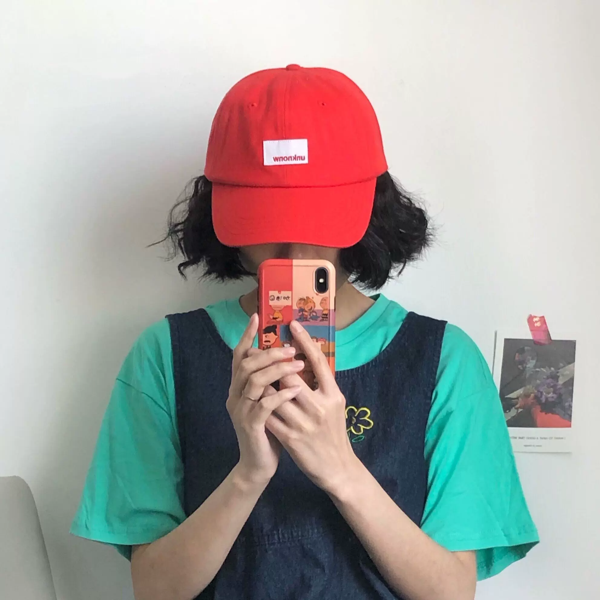 韩国小众大红色棒球帽女夏显白素颜宽檐休闲大头