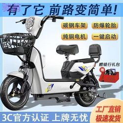 New National Standard Two-Seater Electric Vehicle, Small Electric Scooter for Men and Women, Can Be Registered, Lithium Battery Adult Mobility Electric Bicycle