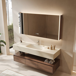 Anzhu Bathroom Antique Style Slate Hot-Bent Integrated Basin Washbasin Combination Bathroom Bathroom Cabinet Hand Wash Basin