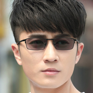 
Full frame men's glasses frame myopia eye protection flat light protective color change resin lens finished customized glasses