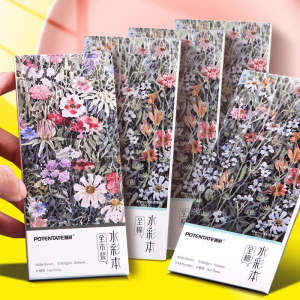 
Zunjue cotton watercolor paper mini portable MINI pocket sketching travel watercolor tool 300g thickened medium thick watercolor book for art students special gouache painting book oil pastel color lead painting book