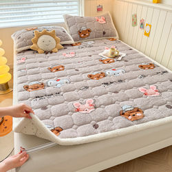 Teddy Velvet Mattress Pad Double 180 Thickened Warm Soft Pad Milk Velvet Single Dormitory Mattress Fleece-Lined 90×200
