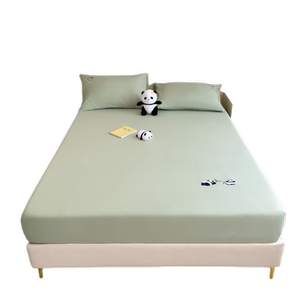 
Class A cotton panda hugging bamboo embroidered fitted sheet pure cotton mattress protector Simmons bed cover single and double fitted sheet cover