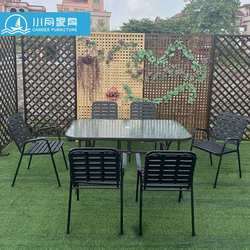 Outdoor furniture milk tea shop cafe outdoor outdoor metal tables and chairs B&B villa wrought iron chairs coffee table combination