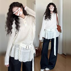 Unique and Elegant Hollow-Out Niche Hooded Short Skirt Dress for Women, Spring 2026 New Sweatshirt Dress