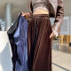 Gold velvet wide-leg pants for women 2025 spring Korean lazy style draped feeling loose straight floor velvet pants for women
