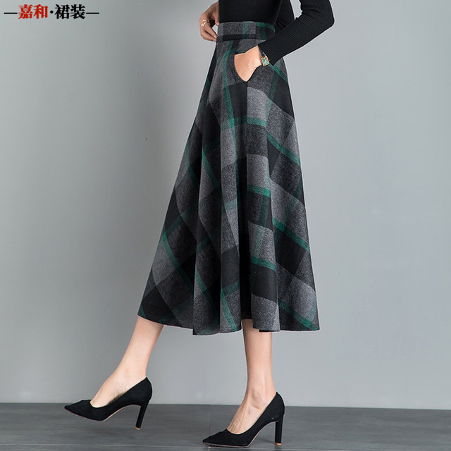 2024 Autumn And Winter Versatile Plaid Thickened Woolen High Waist