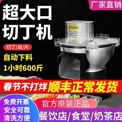 Commercial Electric Multi-Functional Small Vegetable Dicing Machine for Cutting Potatoes, Radish into Slices and Cubes, Automatic Dicing Tool