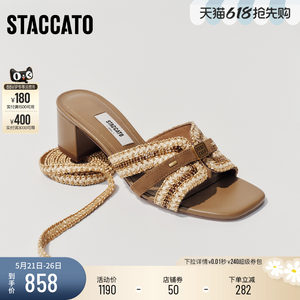 
Scatto 2026 new summer style Mayan style fashion drag thick heel sandals for women to wear outside sandals EBI73BT6