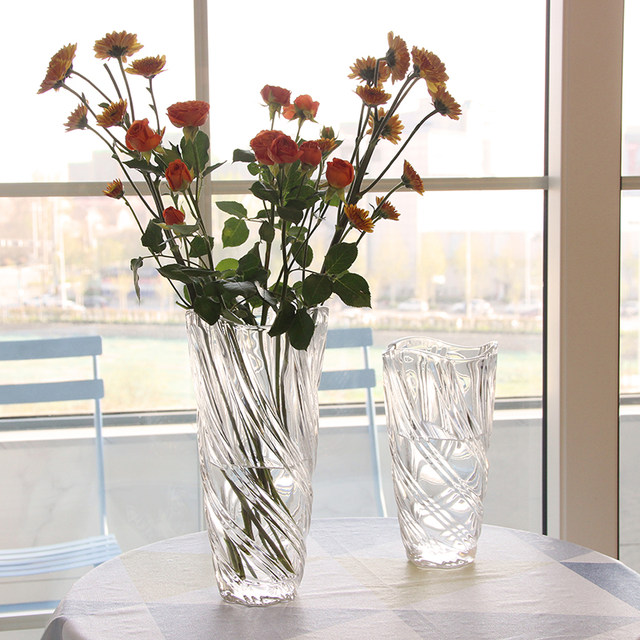 Nordic light luxury crystal glass vase transparent living room hotel ...