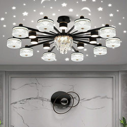 Living Room Lamp, Simple Modern Light Luxury Nordic Lighting, 2025 New Model, Elegant Bedroom Dining Room Starry Crystal Chandelier