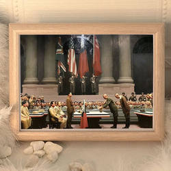 Japanese Surrender Picture Desktop Decoration Small 8.15 Surrender Day Wall Decoration Painting Office Desk 3D Photo Frame Painting