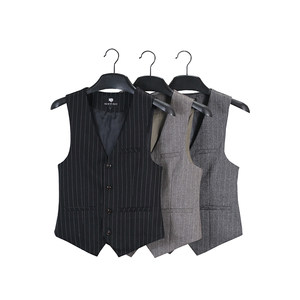 Fashionable youth striped suit vest men's four-season commuting business casual slim fit slim horse clip vest vest