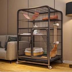 Cat Cage for Home Use, Indoor, Extra Large Free Space, Cat Villa with Integrated Toilet, Cat Castle, Cat Cage for Cats to Climb