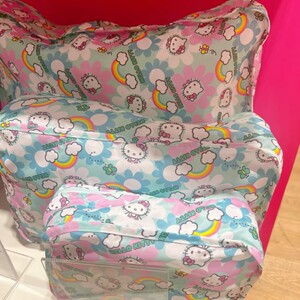 
Cartoon printed kitty travel business trip suitcase storage bag clothes shoes package packing and sorting bag three-piece set