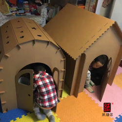 Children's Paper House Toy House Cardboard Castle Handmade Kindergarten Baby Paper Shell Making Hut Cardboard House Paper House