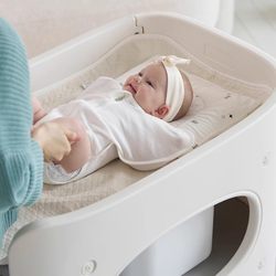 Baby Changing Table Multifunctional Movable Baby Care Table Storage Rack Newborn Diaper Changing Bath Crib