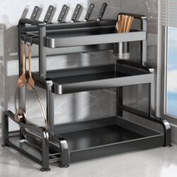 Jia Bangshou Kitchen Multi-Functional Spice Storage Rack, Household Stove Top Seasoning and Salt Organizer