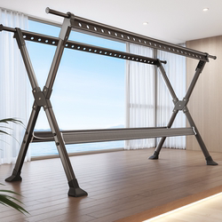 Thickened and Reinforced Clothes Drying Rack, Floor-Standing Balcony Household Folding Clothes Hanger, Indoor and Outdoor Quilt Drying Tool