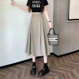 Летний пиджак классического кроя, длинная юбка, изысканный стиль, для формы тела «груша», по фигуре, А-силуэт