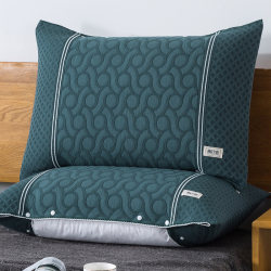 Pure Cotton Pillow Towel A Pair of All Cotton Yarn Fabric Pillow Headband European-style High-end Half-wrapped Snap Fasten Non Slip Adult Pillowcase