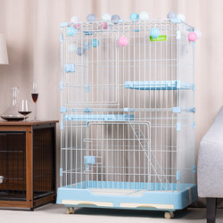 Chuangyi Cat Cage for Home Use, Indoor Cat Villa with Drawer, Cat Nest, Double-Layer, Three-Layer, Large Space Breeding Cage, Display Cage