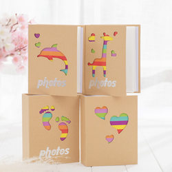 5-Inch 200-Sheet Kraft Paper Photo Album 3R Family Photo Album Insert Pages Couple Love Commemorative Simple Retro Photo Album