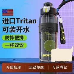 Tritan Water Cup Large Capacity 2025 New Model Men's Fitness Plastic Cup Student School Use Summer Sports Water Bottle