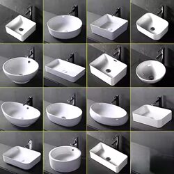Small Countertop Basin for Balcony, Single-Hole Ceramic Washbasin, Sink for Washing and Makeup, Household Basin