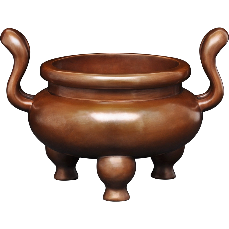紫铜楚大鼎摆件鼎盛千秋铜鼎三足圆鼎炉家用室内佛堂插香线香炉