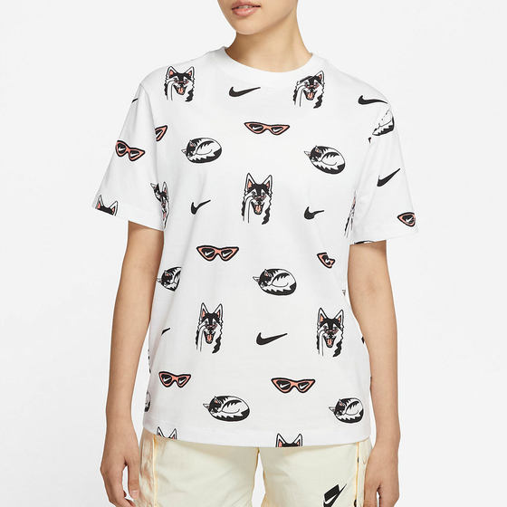 Nike/Nike genuine summer new women's printed fashion casual short-sleeved T-shirt DJ1833-100