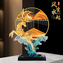 New Chinese-Style Quicksand Painting Ornament, Fortune-Attracting Deer, Entryway, Tv Cabinet, Living Room Home Decoration, Hourglass, Housewarming and Opening Gift