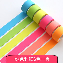 Fluorescent Colorful Solid Color Washi Tape Photo Album Planner Decorative Stickers Tearable Writing Note Paper Sticky Notes