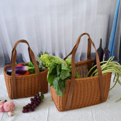 Tengdu craft cloth handbag shopping basket with basket
