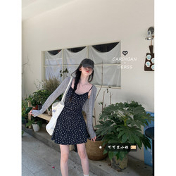 Korean Style Waist-Cinching Slimming Floral Spaghetti Strap Dress for Women, 2026 Summer New Style, Petite Sweet and Spicy A-Line Short Skirt