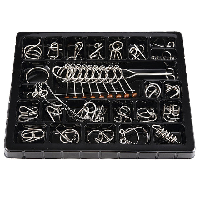 Luban Lock Nine Linked Rings Full Set Unlocking Puzzle Classical Adult ...