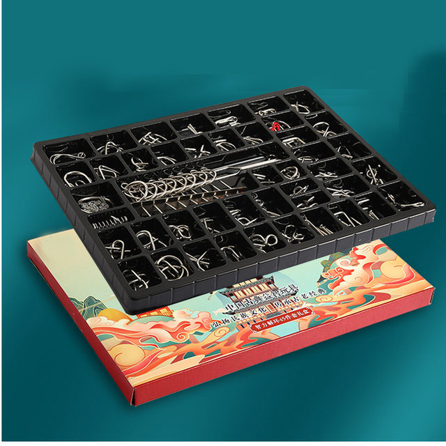 Luban Lock Nine Linked Rings Full Set Unlocking Puzzle Classical Adult ...