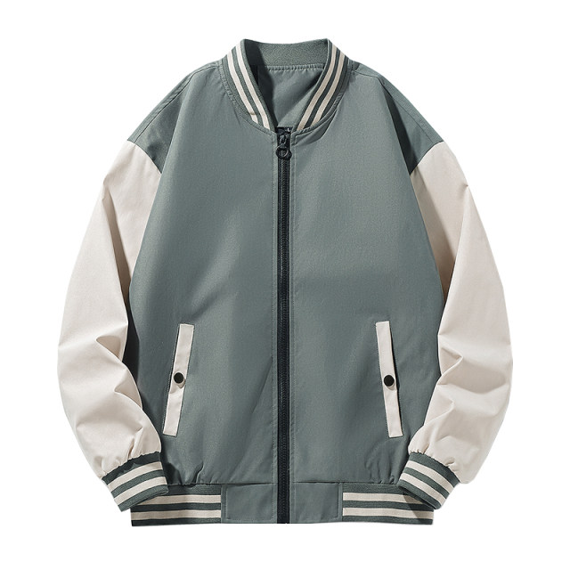 BOYUE silk jump contrasting color baseball jacket spring and autumn ...