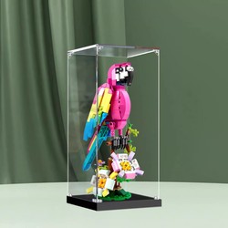 Pink Exotic Parrot 31144 Acrylic Display Box Suitable For Lego Figure Model Blind Box Dustproof Storage Box