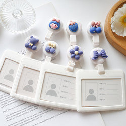 Retractable Buckle Easy-Pull Badge Holder Horizontal Version Transparent Name Tag Card Holder Doctor Nurse Student Campus Card