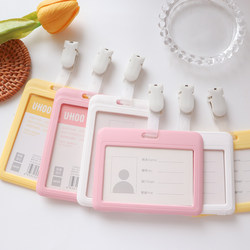 Doctor and Nurse Badge Horizontal Transparent Card Holder Simple Work Badge Holder Hospital Badge Clip