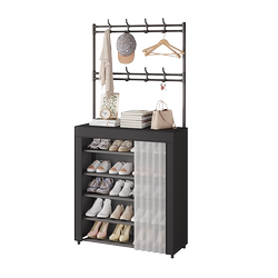 Dust-proof storage integrated shoe and hat holder