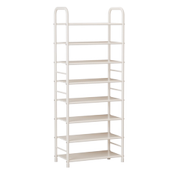 New simple shoe rack at the entrance of rental house in outdoor corridor