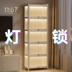 Hand-Made Display Cabinet with Lock and Light, Transparent Ornament Model Cabinet, Toy Goods Storage, Dust-Proof Gift Storage Cabinet