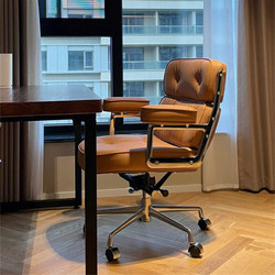 Light Luxury Computer Chair, Home Desk Chair, Mid-Century Style, Comfortable for Long Sitting, Study Room, Nordic Office Swivel Chair, Leisure Sofa Chair
