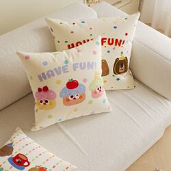 Cartoon Cute Bedroom Bed Pillow Cushion Headboard Pillow Lumbar Backrest Pillowcase Sofa Living Room Pillow with Insert